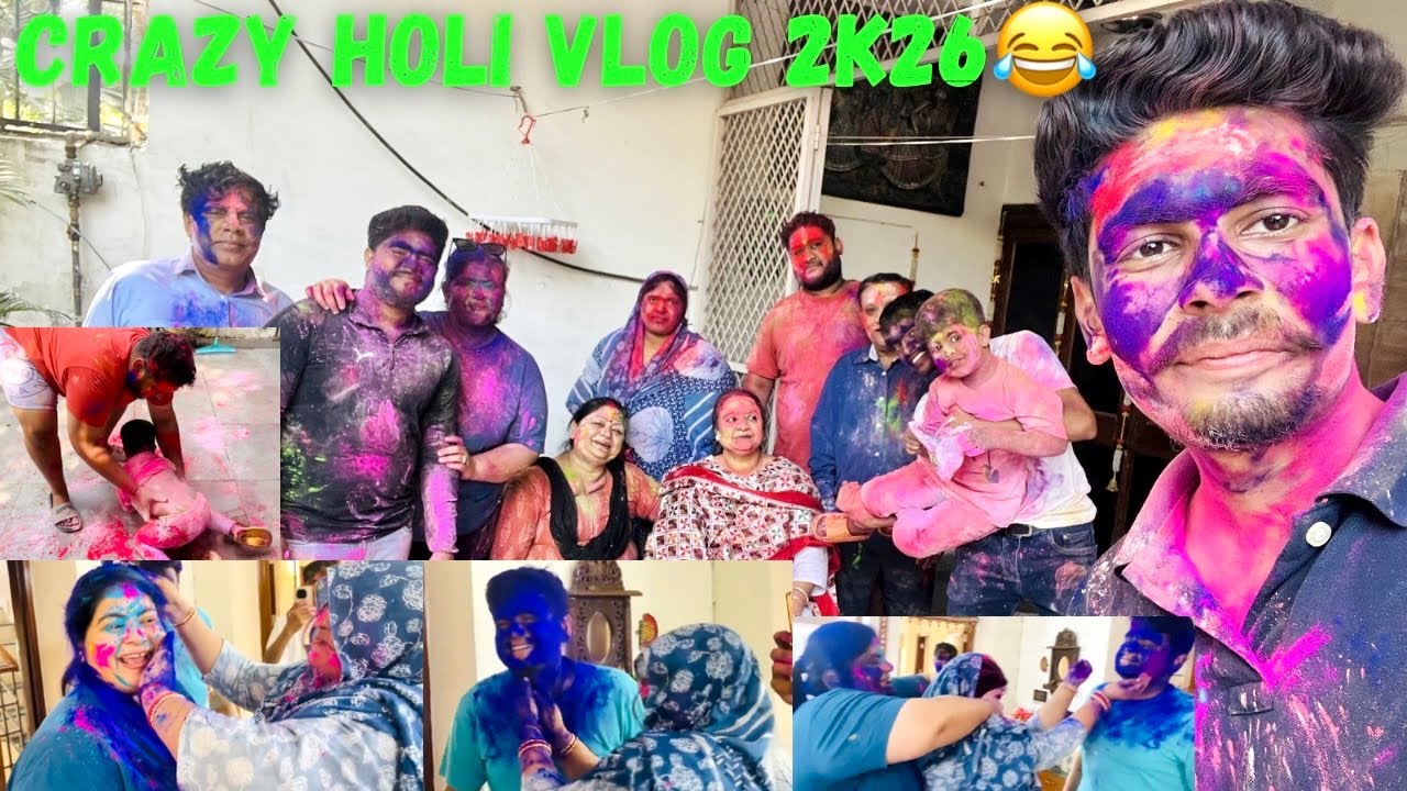 crazy holi vlog 😂 | shinuz pov | funny holi | holi masty | family holi | holi vlog | best holi vlog