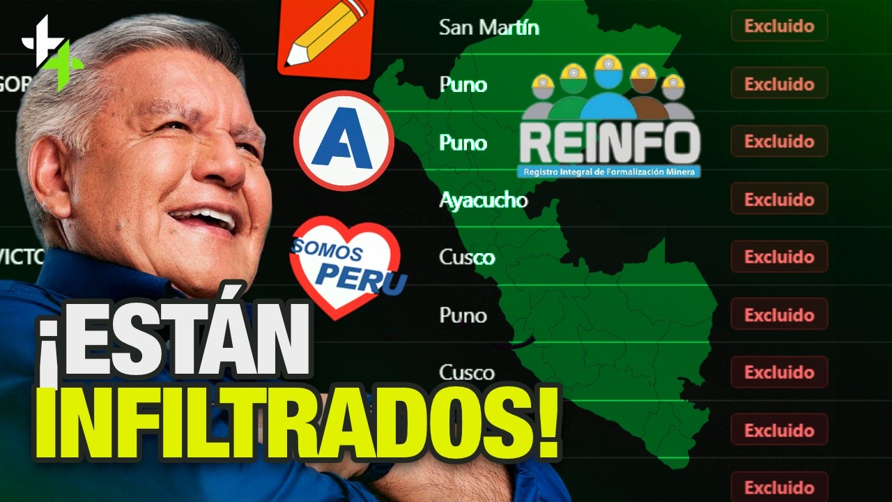 REINFO: APP, Perú Libre, Somos Perú, entre los partidos con más MILITANTES infiltrados en MINERÍA