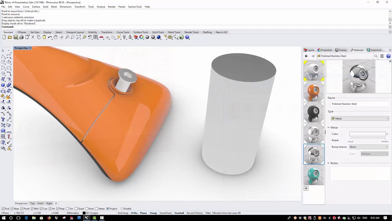 Rhino3d v6 for Windows - Presentation Enhancements | Display Modes