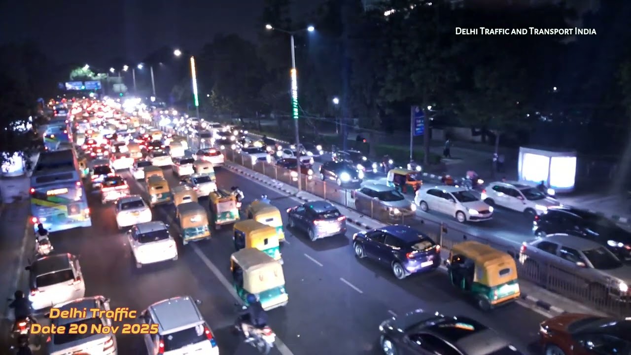 Delhi Traffic Sound | Night Traffic Noise | ITO to Rajiv Chowk Road | ASMR White Noise