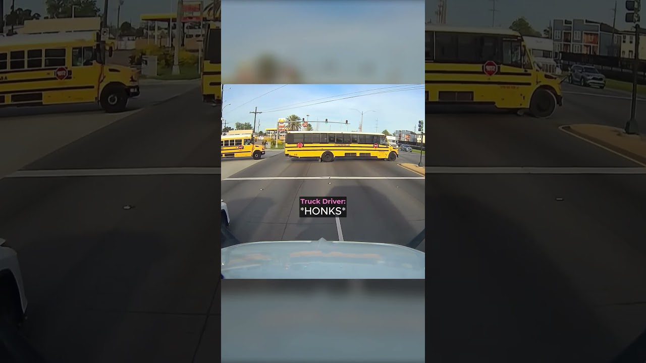 Reckless School Bus Driver Makes The Worst Mistake 😯
