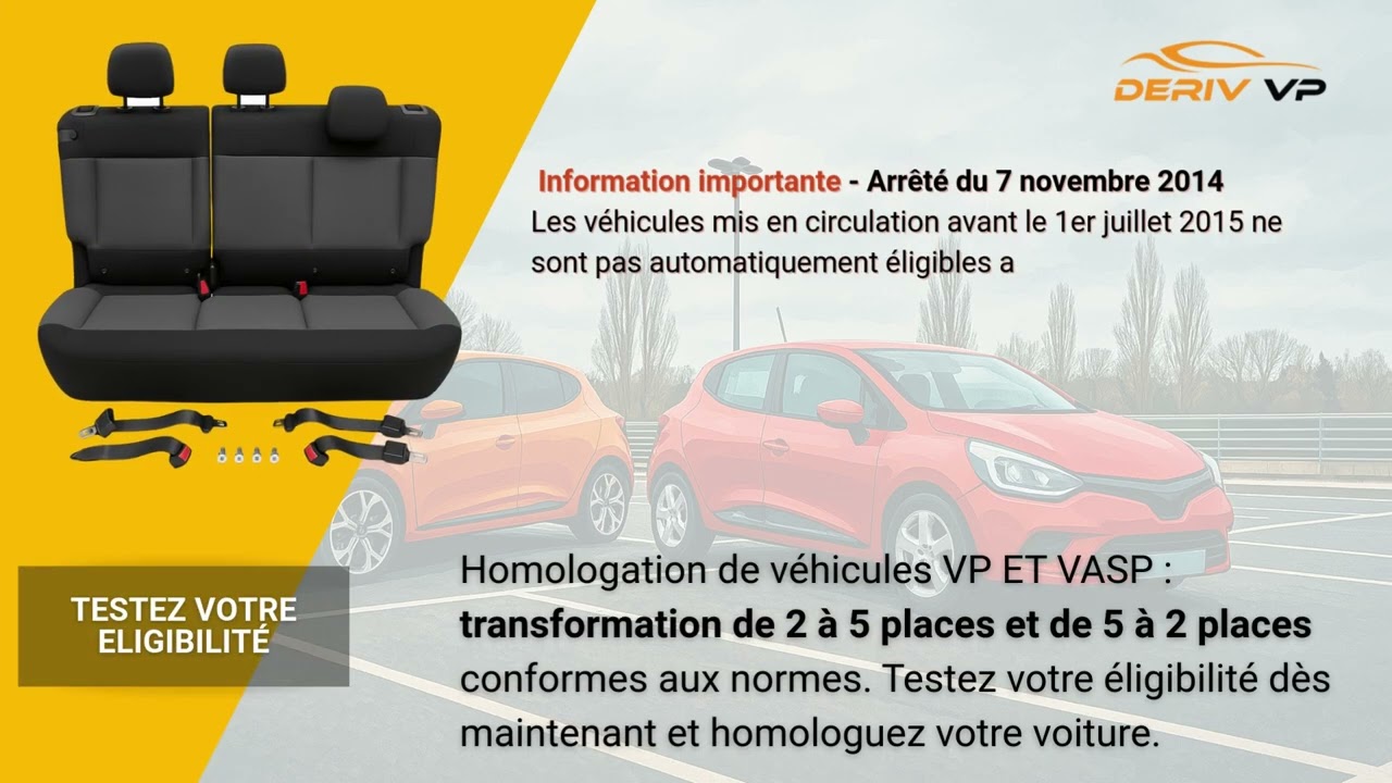 Homologation Véhicule : Passer de 2 Places à 5 Places (Guide Complet) | Deriv VP