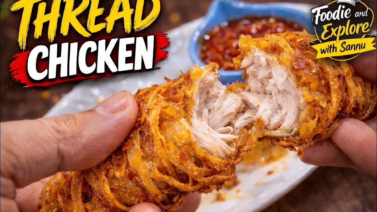 Thread Chicken | Crispy Thread Chicken Recipe | Chinese Style Thread Chicken | Easy Chicken Starter