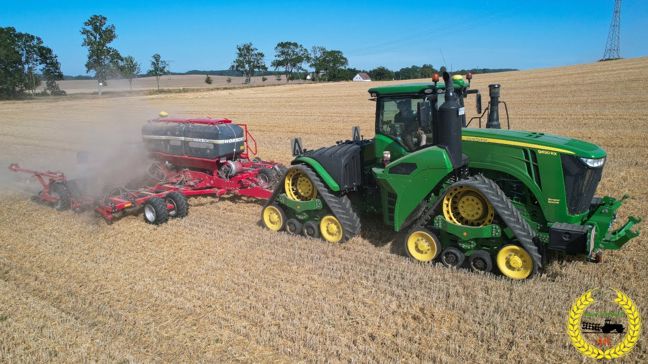 John Deere 9620RX mit einer Horsch Fokus beim Zwischenfrucht Drillen