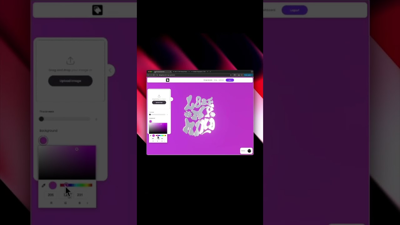 Create a 3D logo in 1 minute 🔥 #clothingbrand #3dmockup #logo
