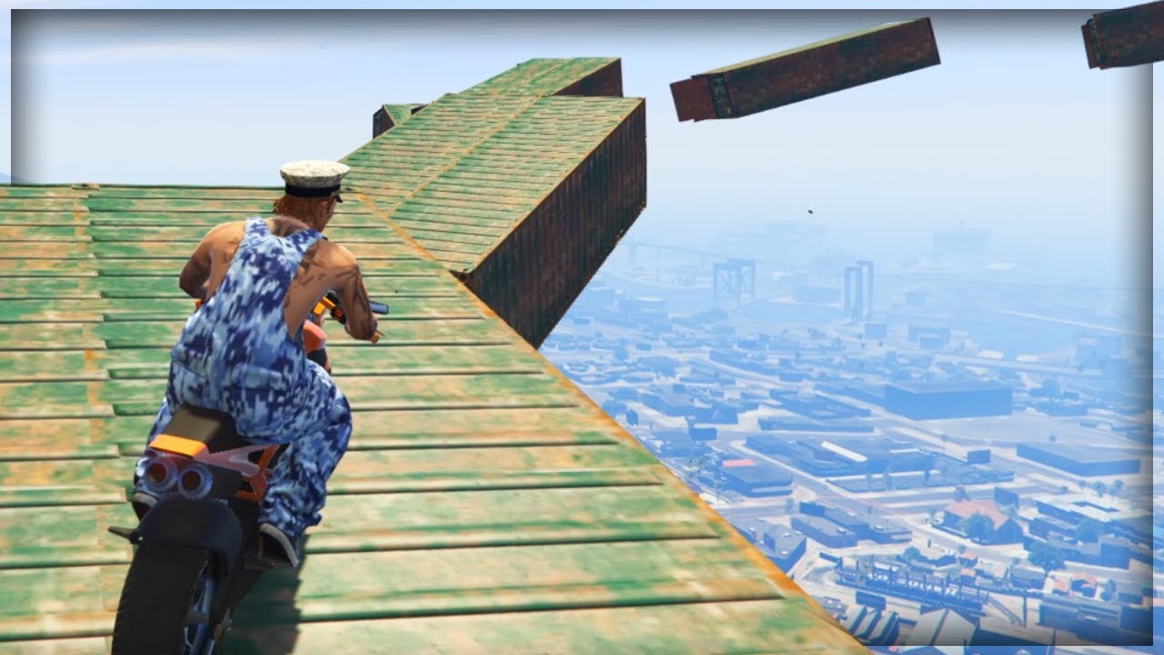 【DE JuN】GTA5 - 奪命高空雙輪競速！( 歡樂時刻 )