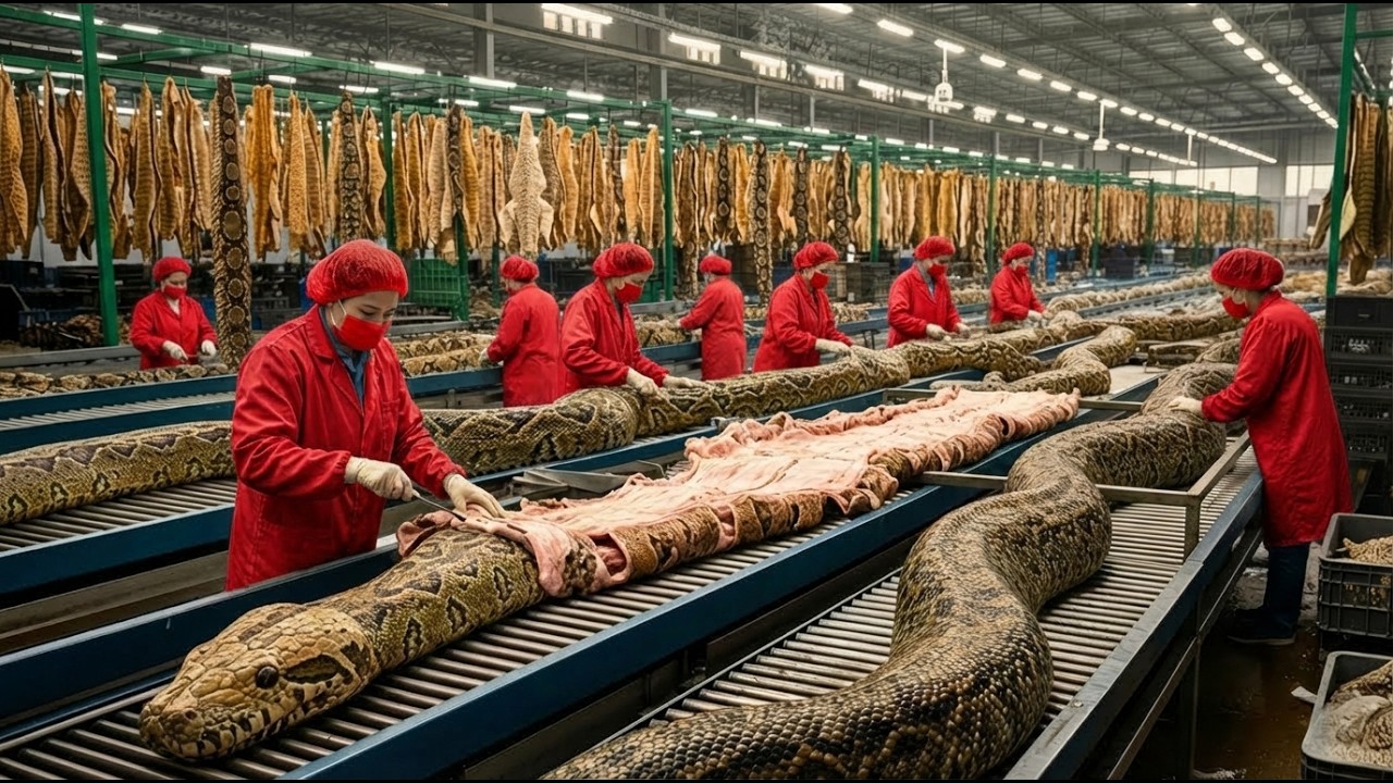 🐍 How the World’s Biggest Snake Factory Turns Pythons into $10,000 Luxury Bags 👜🔥