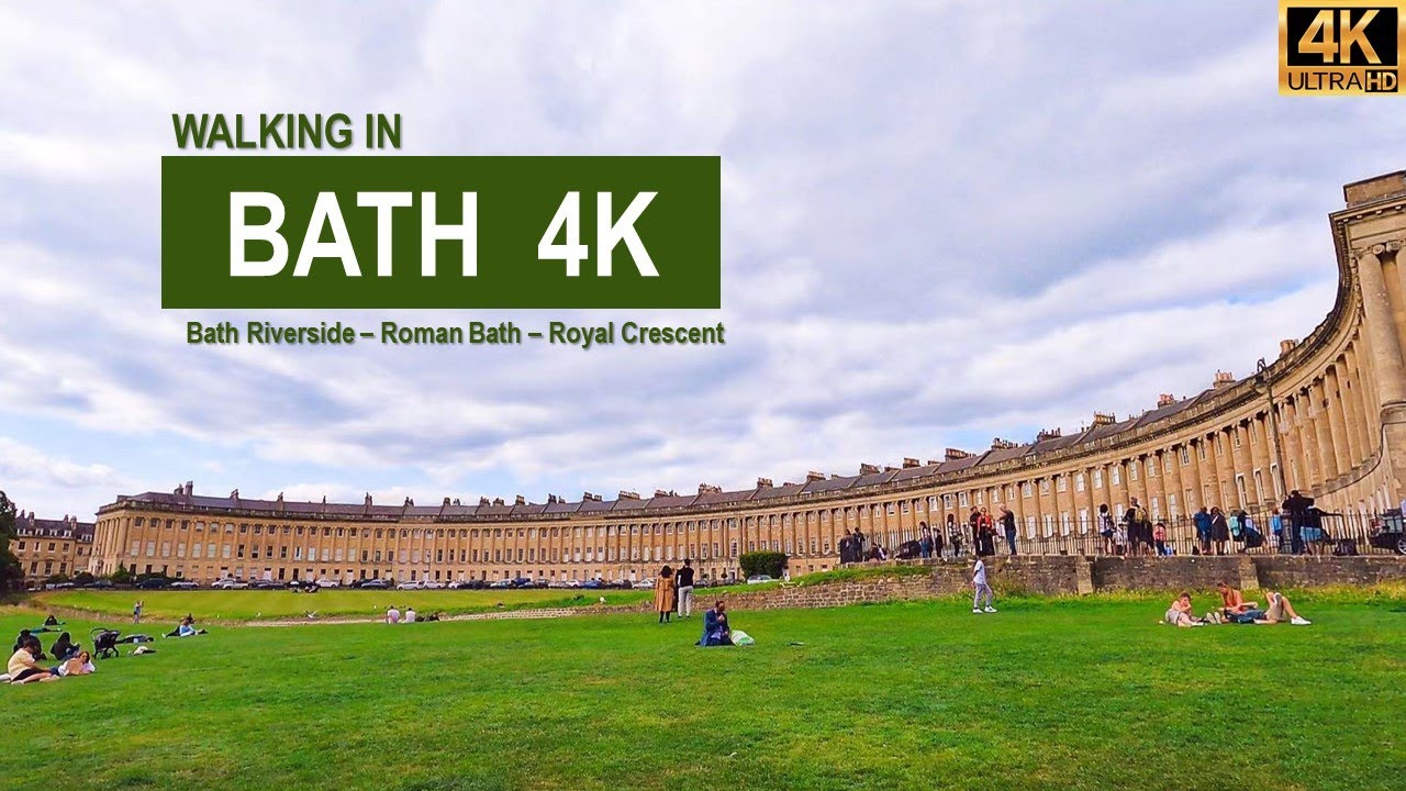Walking in Bath | Bath Riverside - Roman Bath - Royal Crescent | UK | 4K