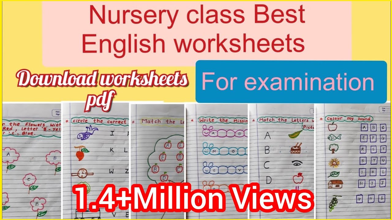nursery class English worksheets | English worksheets for nursery |nursery class teaching |for exam