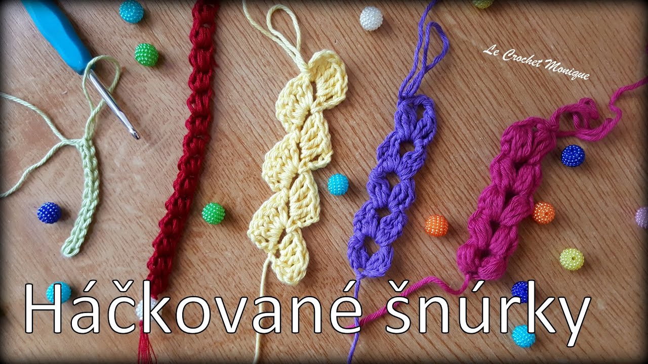 Ako uháčkovať ozdobné šnúrky/How to crochet cords (english subtitles)