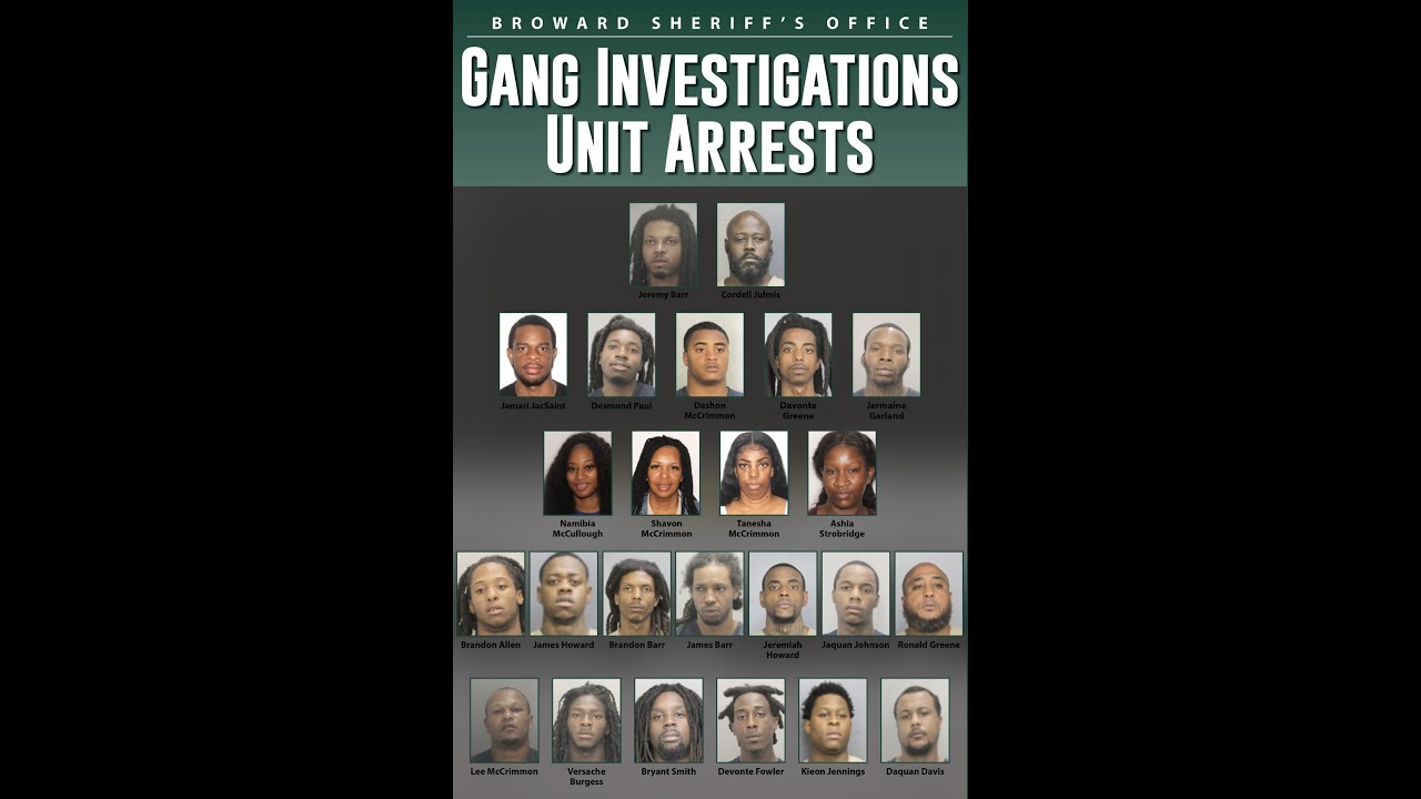 BSO, LAW ENFORCEMENT PARTNERS DISMANTLE VIOLENT CRIMINAL STREET GANG