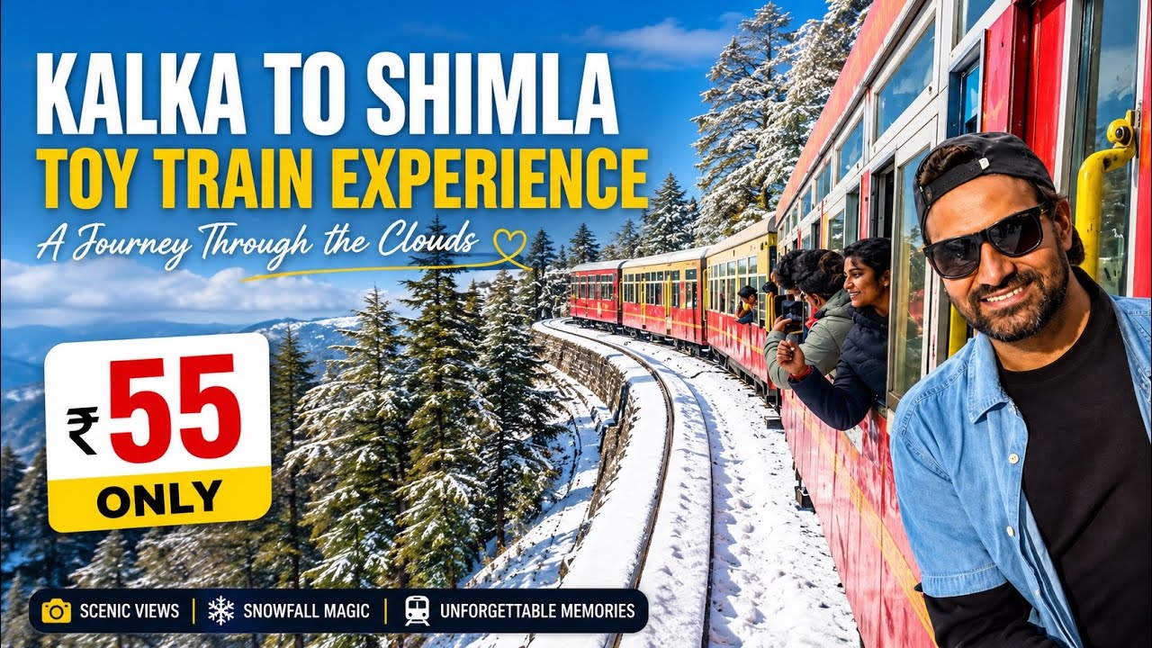Kalka Shimla Toy Train in Heavy Snowfall ❄️ | Only ₹55 Ticket? 😱 Cheapest Journey 2026
