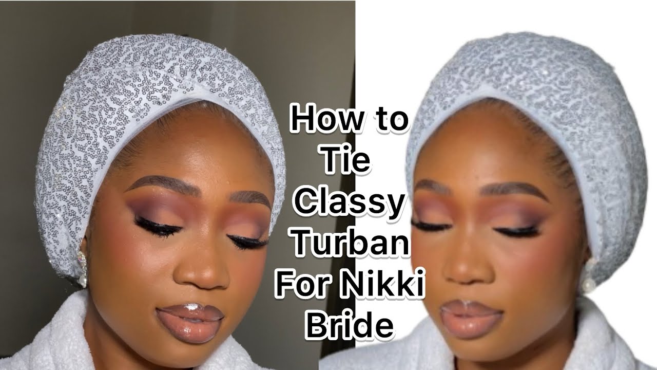 How to tie classy Muslim/ Hausa bride turban 👳 pls watch n share #gele #makeup #usa #uk #turban