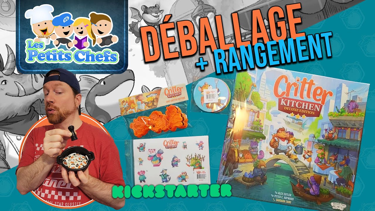 La version deluxe Kickstarter du jeu Critter Kitchen déballage et rangement | Les Petits Chefs