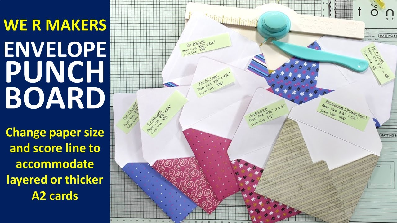 How to use We R Makers Envelope Punch Board for Custom envelopes for thicker or layered A2 cards