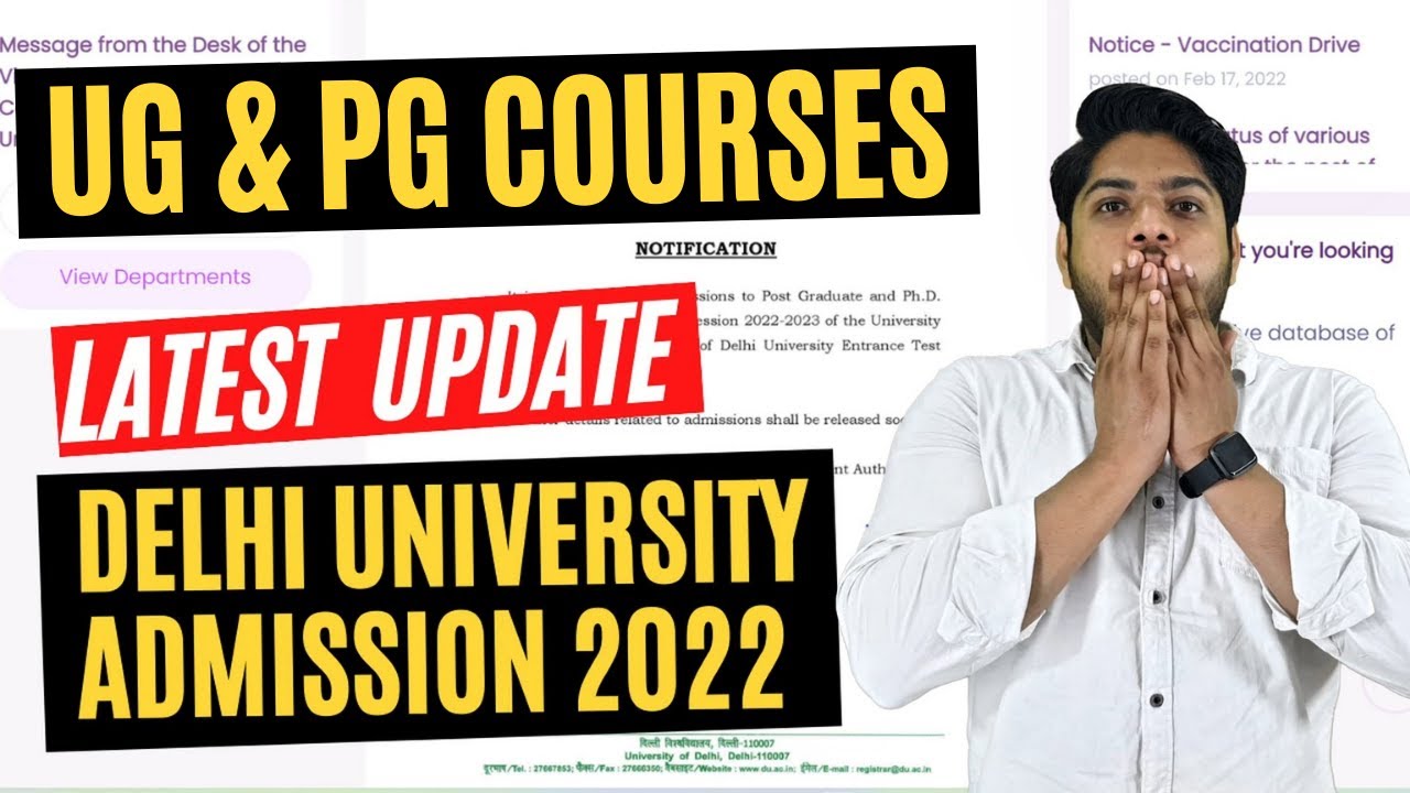 BIGGEST UPDATE-Delhi University New Admission process 2022 (DUCET) Entrance exam for all PG Courses