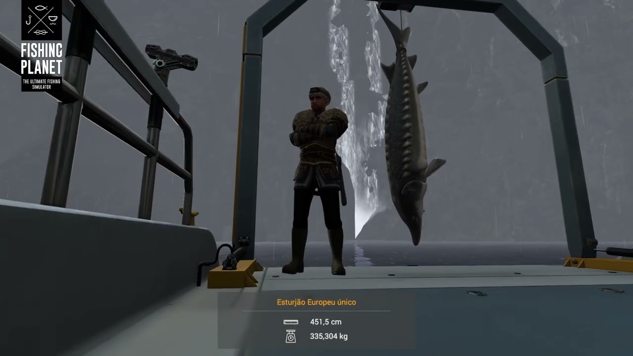 Esturj&atilde;o Europeu &Uacute;nico no Fiorde Skarland, Noruega. FISHING PLANET. 
