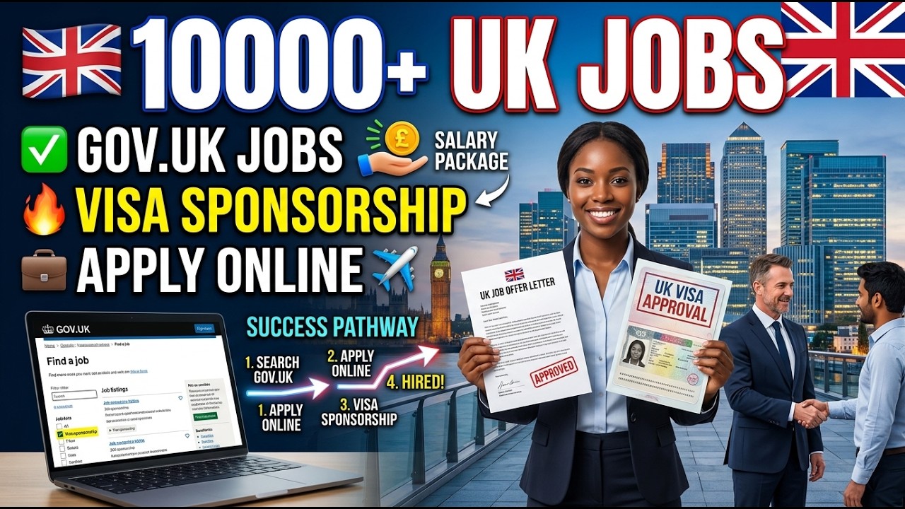 UK Jobs 2026 Apply Online | GOV.UK Jobs | Visa Sponsorship UK Jobs Step by Step