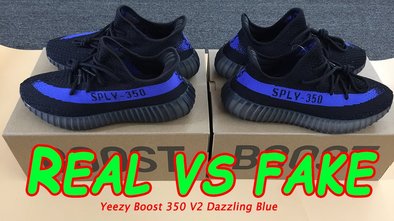 REAL VS FAKE 350 V2 DAZZLING BLUE