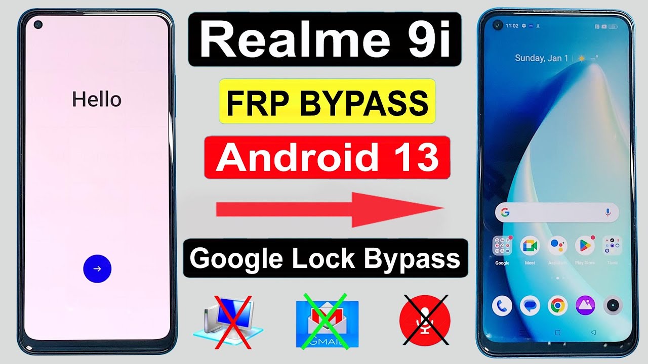 Realme 9i FRP Bypass Android 13 | Realme 9i 5G (RMX3612) Google Account Bypass | Realme RMX3491 FRP✅