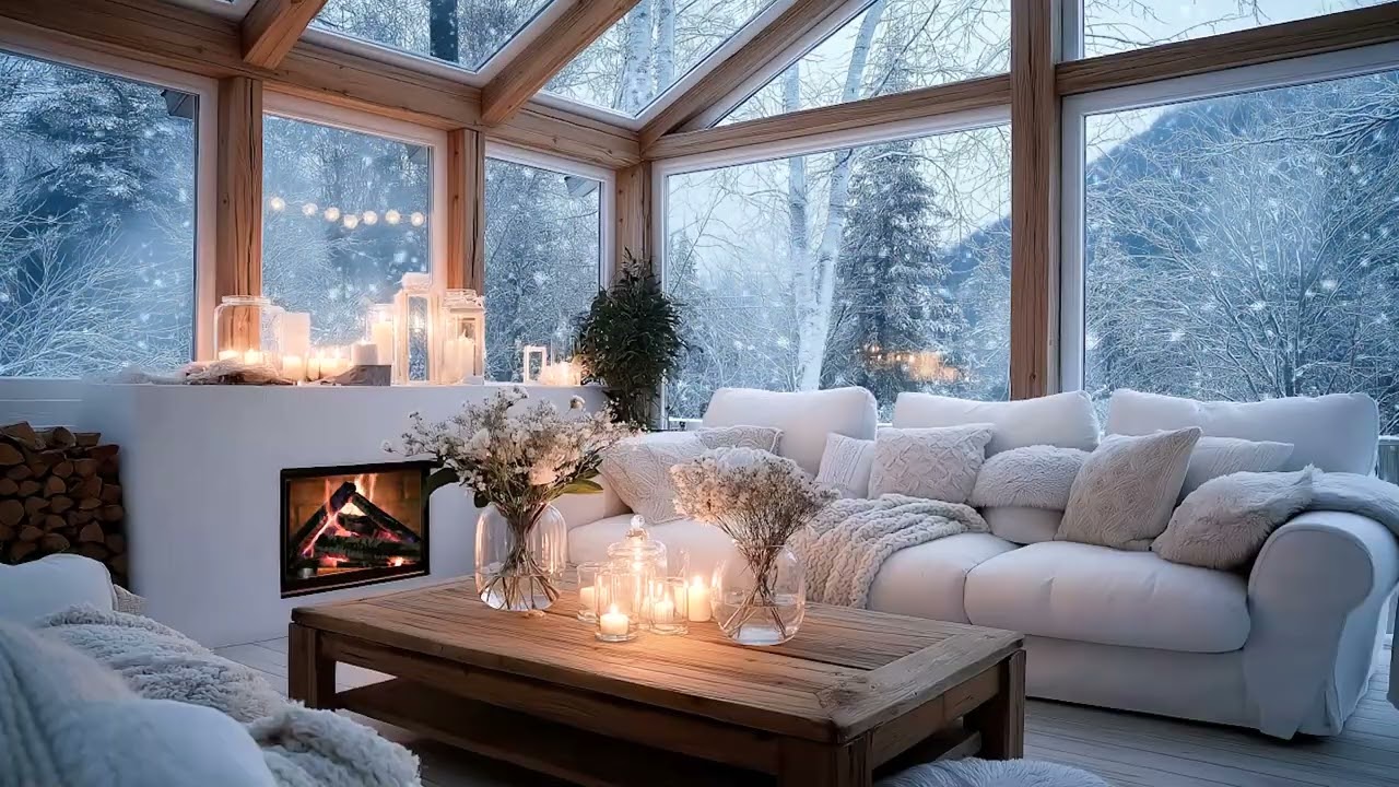 🌙🎹 When You Need the World to Slow Down | Winter Piano, Fireplace Warmth & Soft Snow | Quiet Cornor