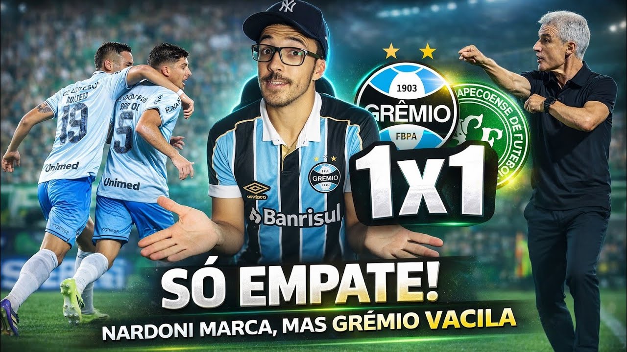 🔵 NARDONI MARCA I WILLIAN PERDE GOL INACREDITÁVEL E GRÊMIO FICA SÓ NO EMPATE CONTRA A CHAPECOENSE.