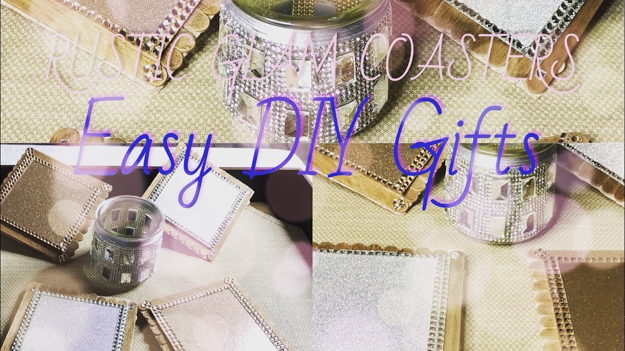 Rustic Glam Gift Idea |DIY Bling Coaster