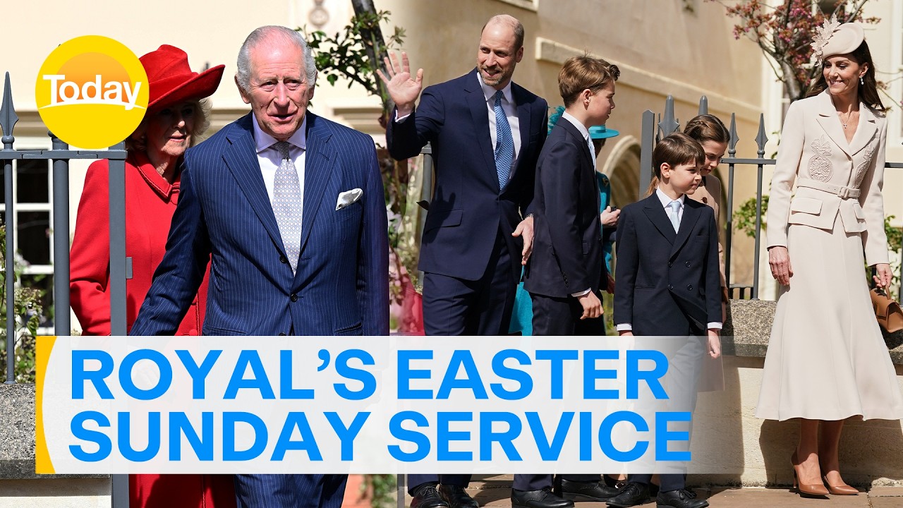 Royal Family attends Easter Sunday church service | Today Show Australia