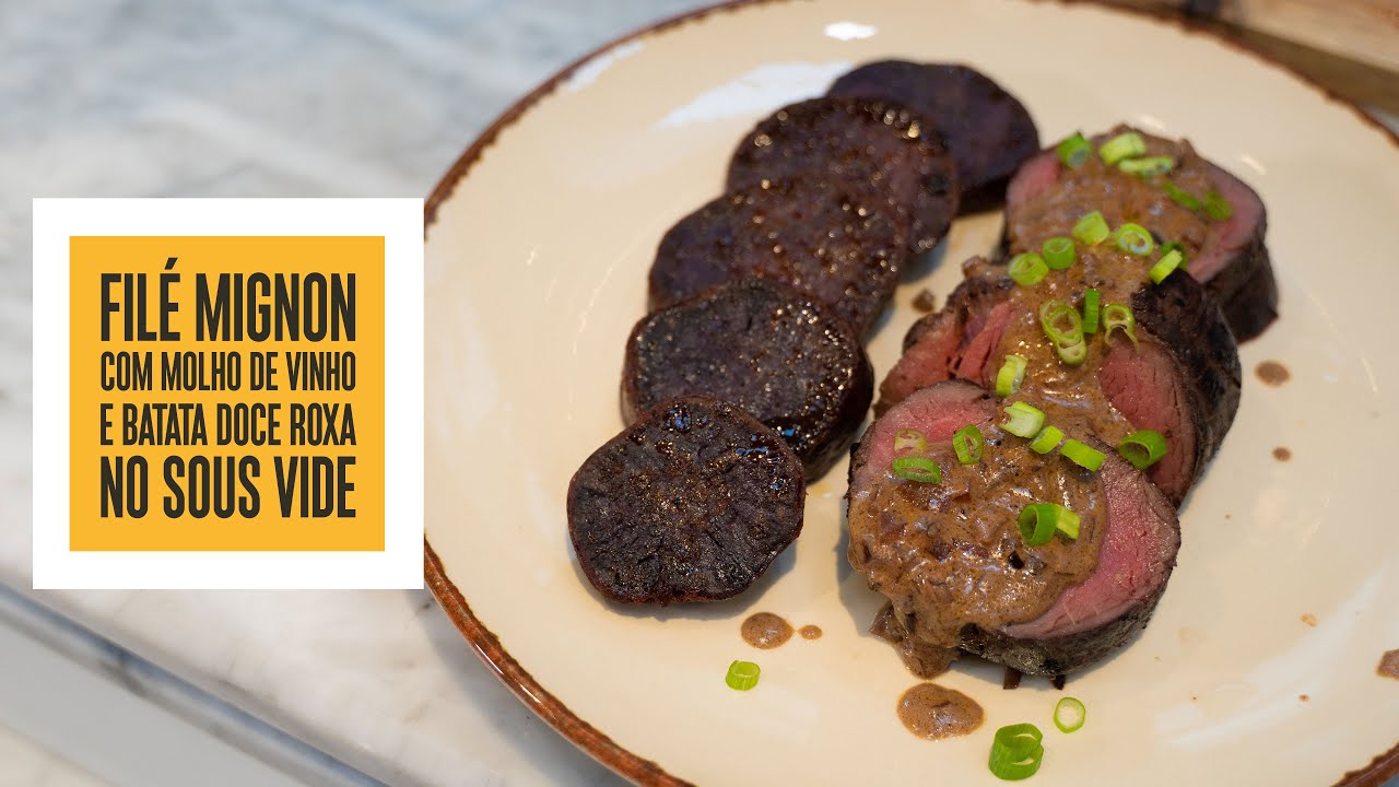 Filé mignon com molho de vinho e Batata doce roxa no Sous Vide | Só Vide #227