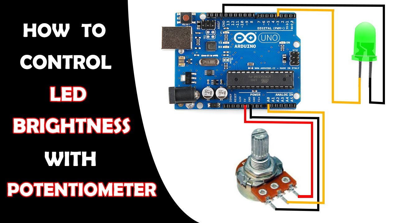 How to control LED Brightness with Potentiometer | #5