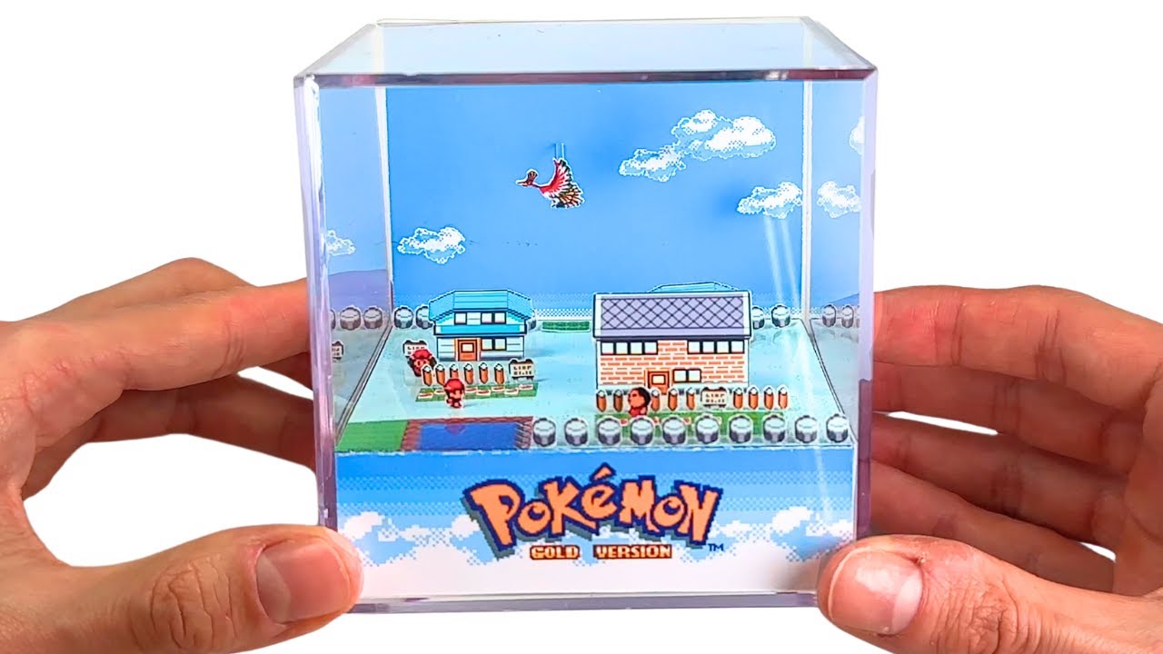 I Turned a Retro Pokémon Gold Town into a Beautiful 3D Diorama Cube