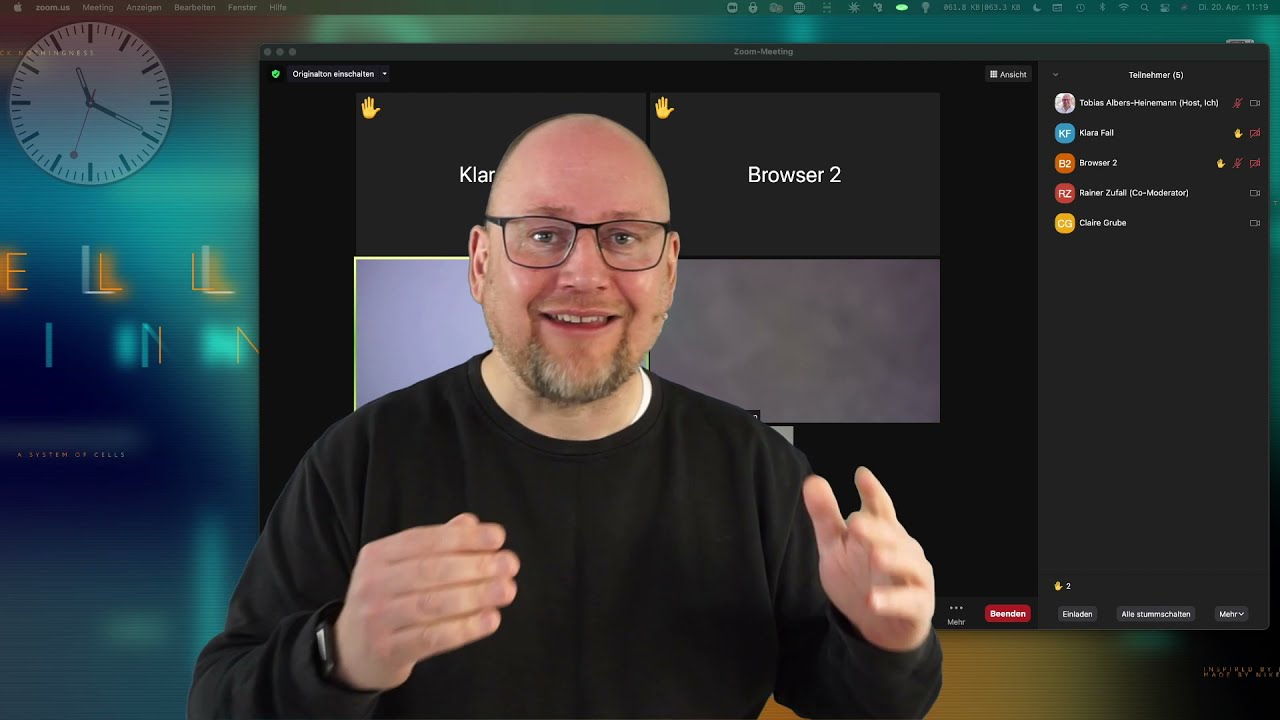 Feedback, Hand heben und Redner*innenliste in Zoom