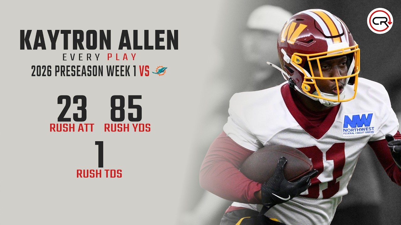 Kaytron Allen Preseason Week 1 Highlights vs Dolphins | Every Play