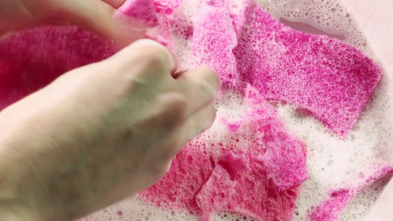 ASMR Soapy Cellulose Sponge Ripping (#ASMRPINKWEEK)