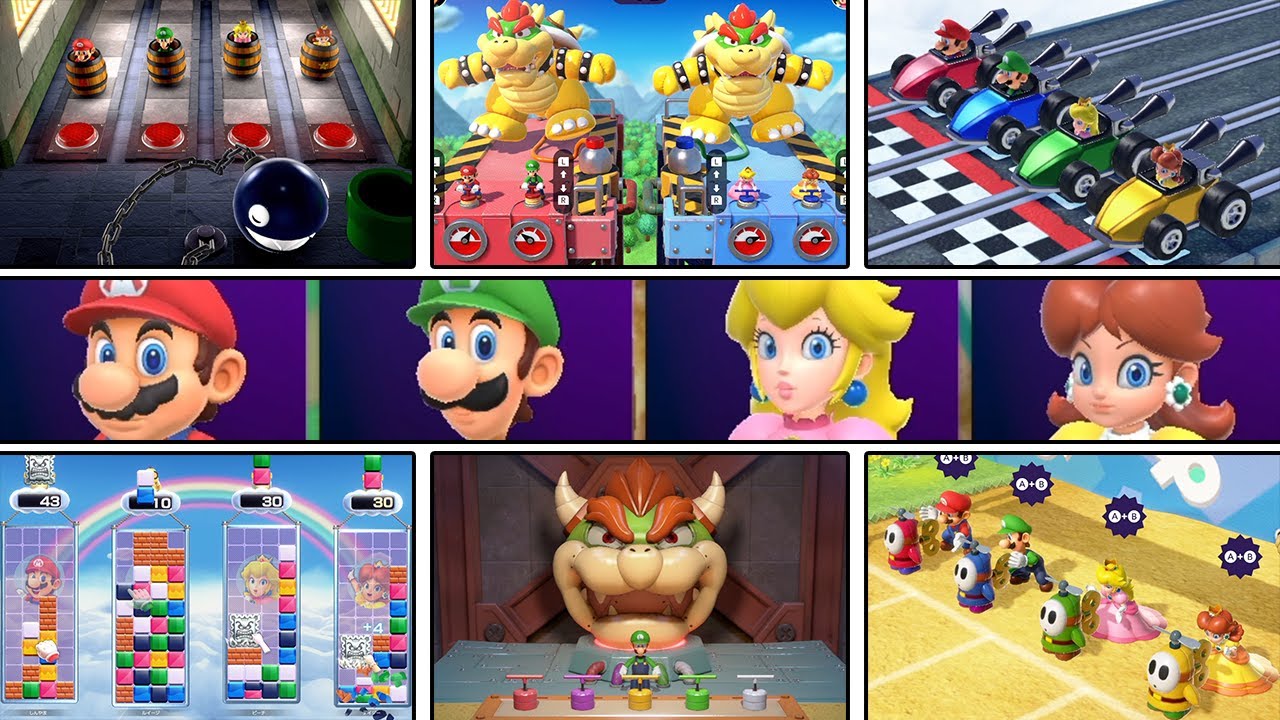 マリオパーティスーパースターズ【Switch】全ミニゲーム集(CPUたつじん) まとめ マリオVSルイージVSピーチVSデイジー (スーパー マリオパーティ ジャンボリー発売記念)