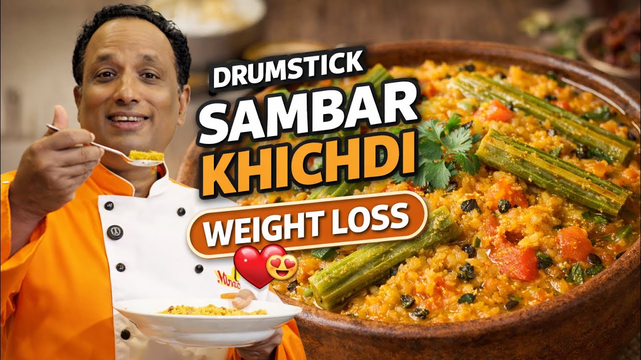 Drumstick Sambar Khichdi For Weight Loss - No Rice, Wheat - Rava Used - Perfect Weight Loss Recipe