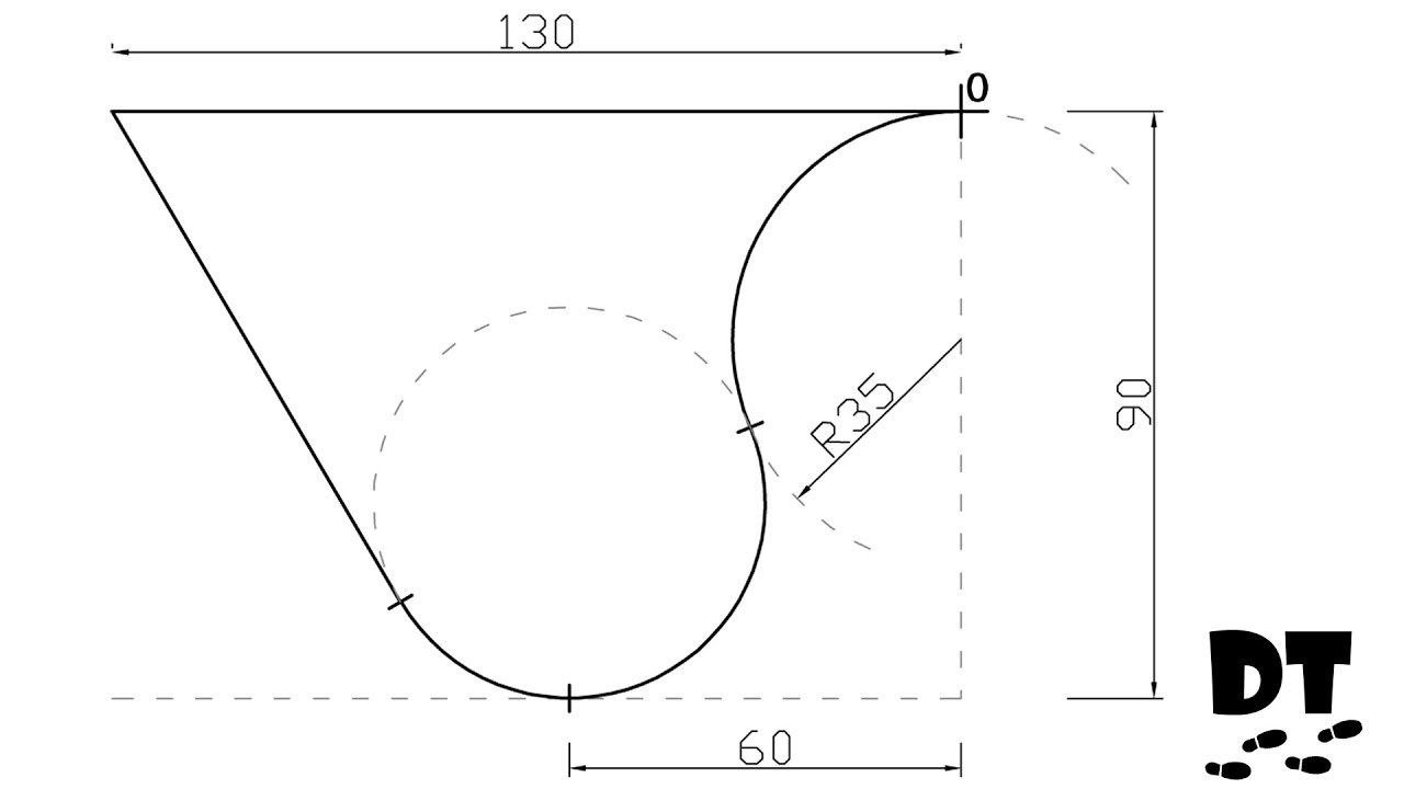 Tangencias desde cero – Ejercicio 33 | Dibujo Técnico paso a paso