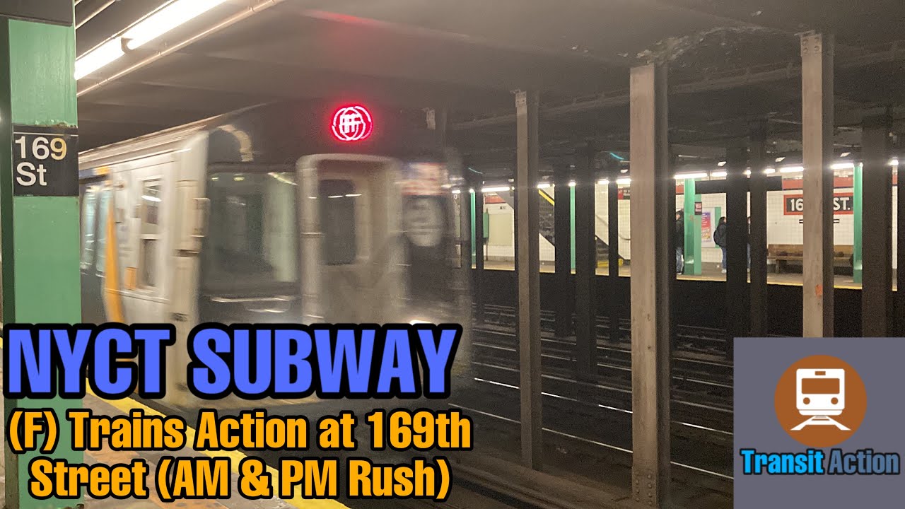 ᴴᴰ MTA (F) Trains action at 169th Street (AM & PM Rush)