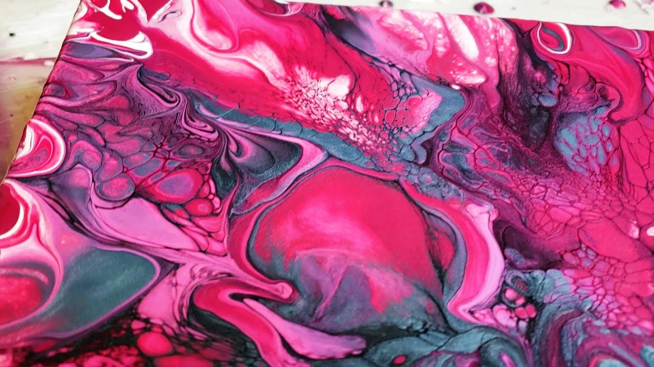 Beautiful Bloom In Pink, Silver, Black, On A White Base