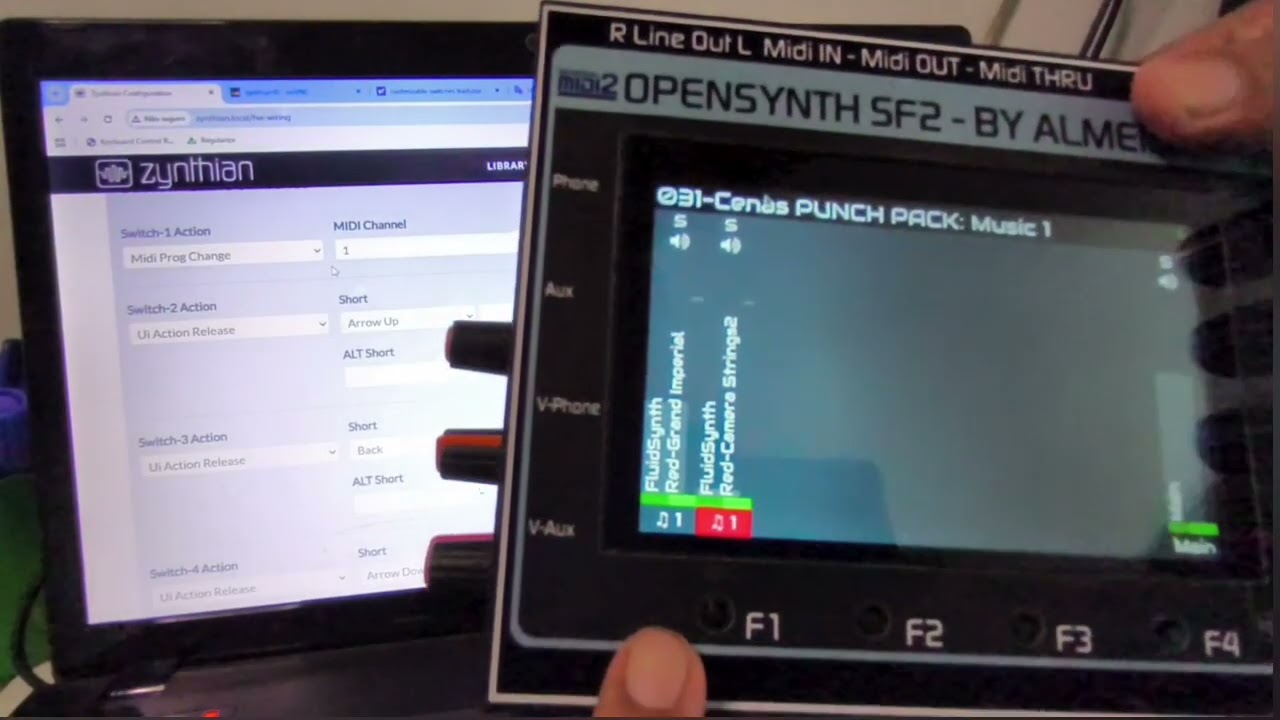 OPENSYNTH SF2 - Tutorial configurando F1, F2, F3 e F4 para escolha de Subcenas.