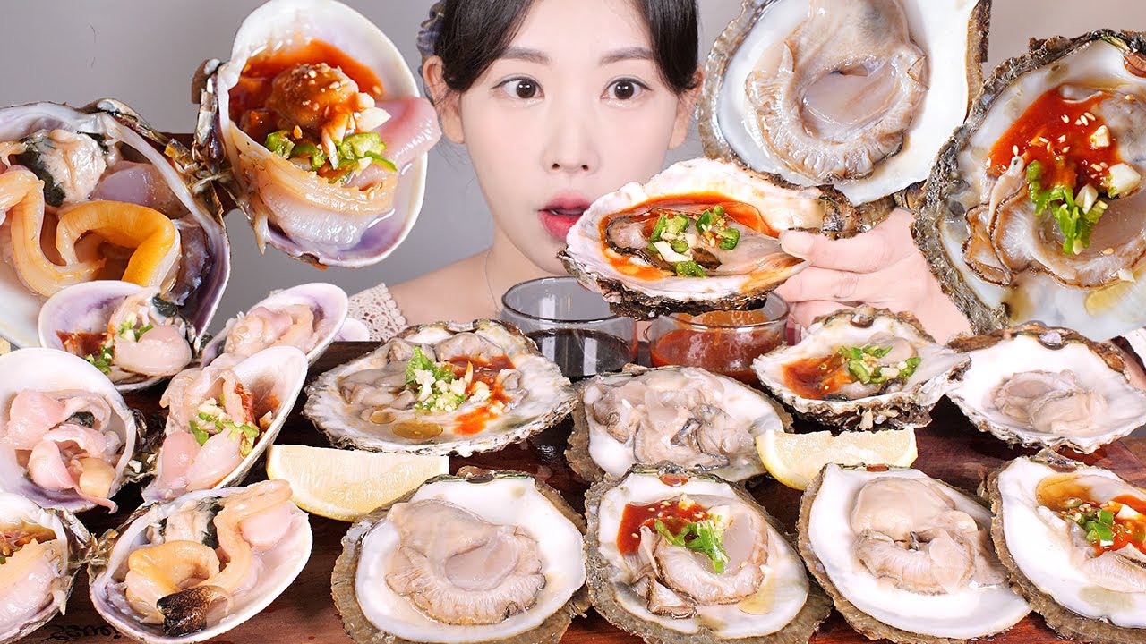 생애 처음 먹는 굴😱 떡굴(갯굴,갓굴) 갯꿀맛👍 개조개회 먹방 [eating show] mukbang korean food