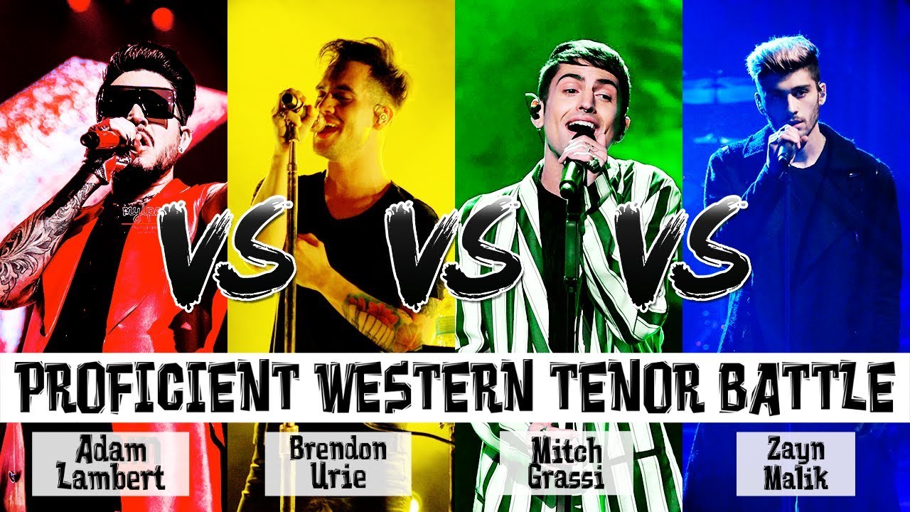 The Western Tenor Vocal Battle - ALL REGISTERS Adam Lambert VS Brendon Urie VS Mitch Grassi VS Zayn