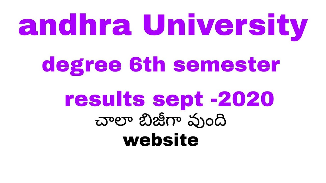 AU Degree 6th semester exams September Results 2020|AU latest news|