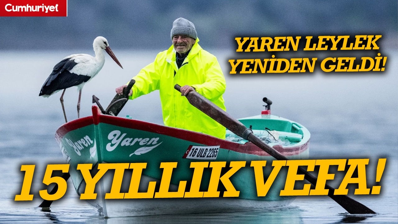Bu yıl da gelenek bozulmadı... Yaren leylek Adem Amca'nın kayığına kondu!