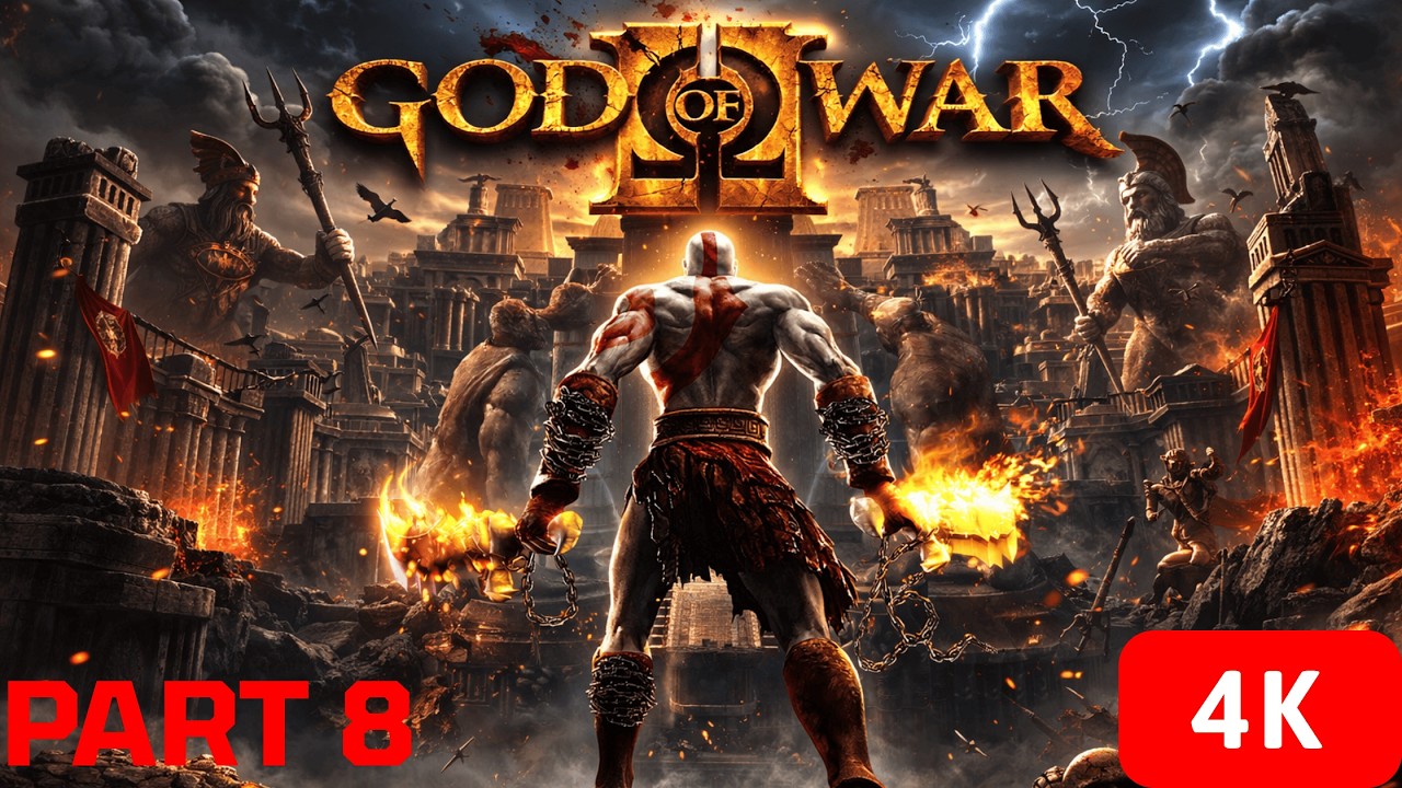 God of War II (PCSX2) - Titan Mode Walkthrough Part 8 | Quake of Atlas | 4K 60FPS OSD