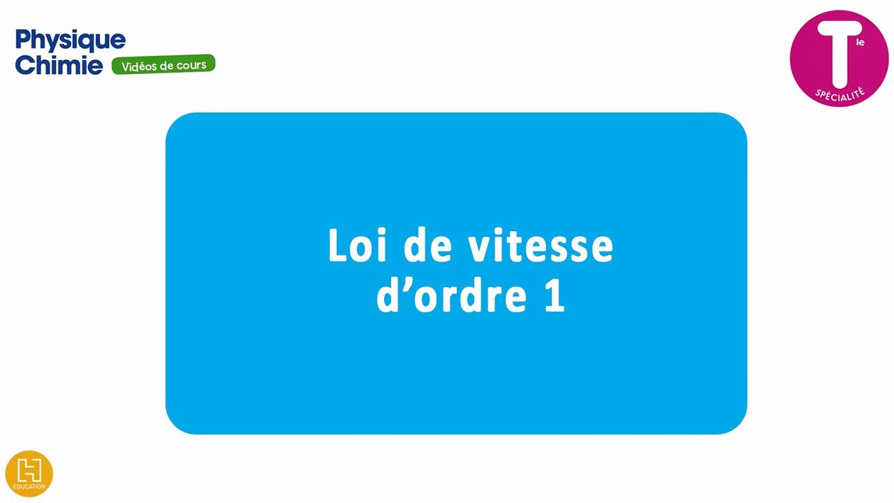 [Physique Chimie Tle spé] ~ Loi de vitesse d'ordre 1