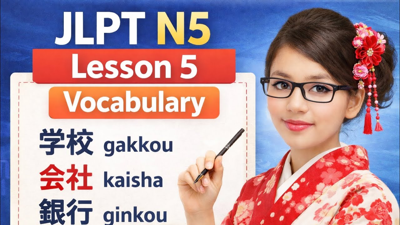 JLPT N5 Lesson 5 Vocabulary | Minna no Nihongo Based | Explained in Hindi #jlptn5 #n5 #ssw #jftbasic
