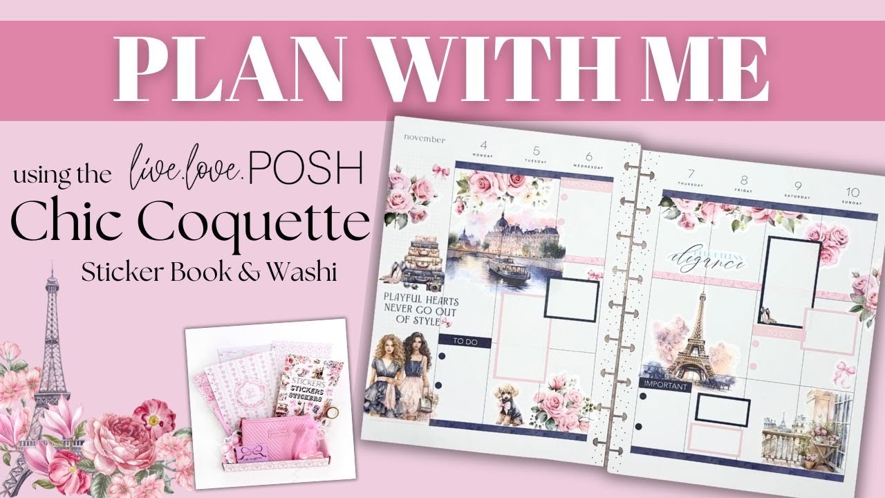 PLAN WITH ME | CLASSIC VERTICAL HAPPY PLANNER | LIVE LOVE POSH CHIC COQUETTE STICKER BOOK