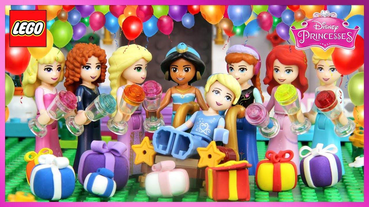 &hearts; LEGO Disney Princess BIRTHDAY CELEBRATION Stop Motion Animation Cartoons for Kids