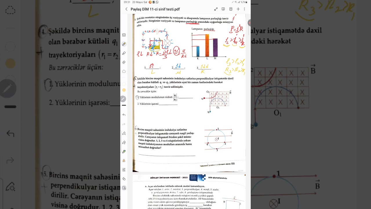 Fizika.Dim 11ci sinif testi ilk bölme A-varianti.
